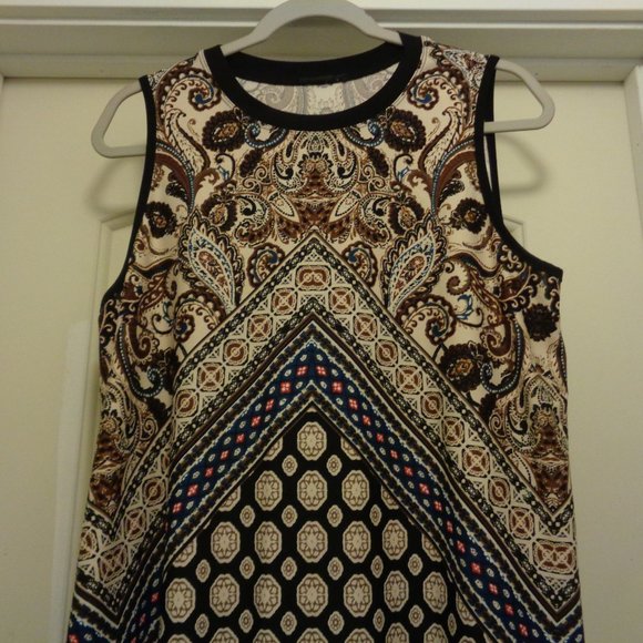 BOHO GEOMETRICS ART TANKY STRETCH TOP L - Picture 4 of 6